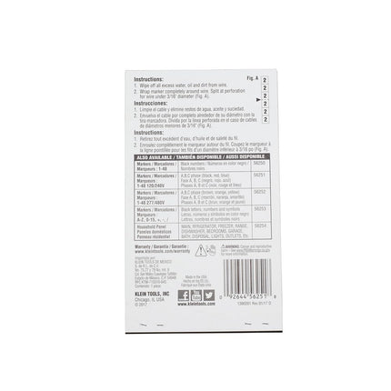 KLEIN TOOLS 56251 Libro de marcadores de cables 120/240 V Trifásico 1-48