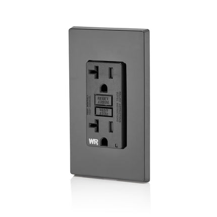 Leviton GFCI Weather-Resistant Receptacle, 20 Amp Tamper-Resistant, GFWT2-E, Black