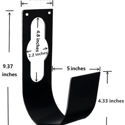 Garden Hose Hanger Wall Mount Heavy Duty Metal Hose Holder Hook for 150ft Hose (Large, Black)