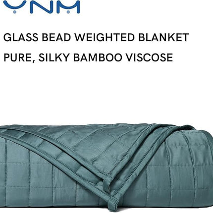 YnM Bamboo Weighted Blanket, 100% Natural Bamboo Viscose Material with Premium Glass Beads (Sea Grass, 152cmx203cm 9kg), Suit for One Person(80~95kg) Use on Queen/King Bed