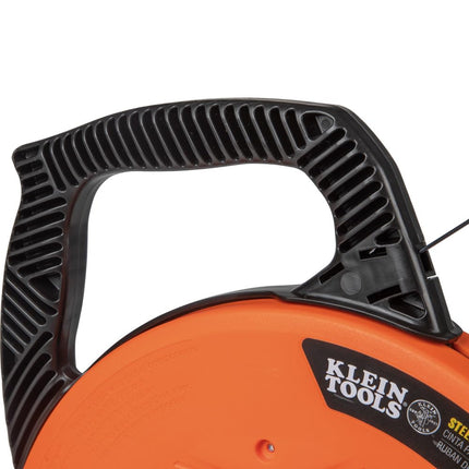 Fish Tape, Steel Wire Puller with Double Loop Tip, Optimized Housing and Handle, 3mm x 73m, Klein Tools 56334