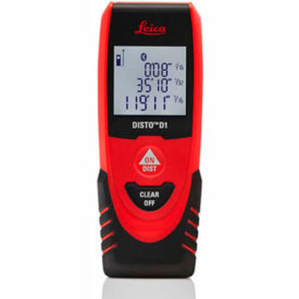 Télémètre laser Leica DISTO D1 36,5 m avec Bluetooth 4.0, noir/rouge