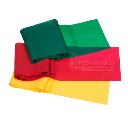 Thera-Band Latex Free Active Recovery Kits, Yellow/Red/Green, Beginner (5 ft bands)