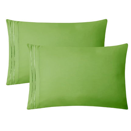 Clara Clark Premier 1800 Collection Deluxe Microfiber 3-Line Bed Sheet Set, California King, Garden Green