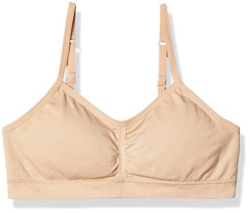 Maidenform Girls Seamless Ruched Crop Bra, Nude, S