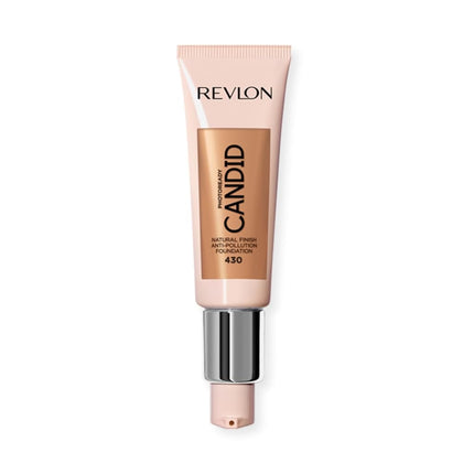 Revlon PhotoReady Candid Natural Finish Foundation, with Anti-Pollution, Antioxidant, Anti-Blue Light Ingredients, 430 Honey Beige, 0.75 fl oz/ 22ml