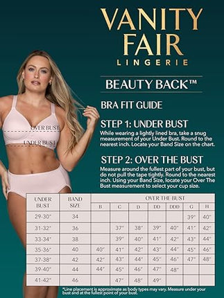 Vanity Fair Women's Beauty Back Smoothing Bra, Wirefree-Quartz, 38H US