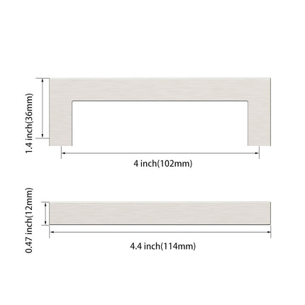 Asidrama 10 Pack 4 Inch(102mm) Brushed Satin Nickel Kitchen Cabinet Handles, Stainless Steel Cabinet Pulls Kitchen Cabinet Hardware for Cupboard Drawer Handles Dresser Pulls
