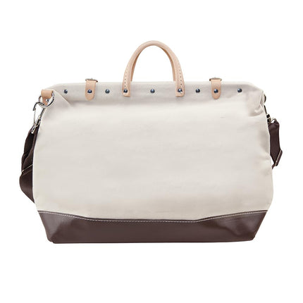 Klein Tools 5102-18SP Deluxe Canvas Tool Bag Made of Natural Canvas with 13 Interior Pockets and Detachable Shoulder Strap, 18-Inch