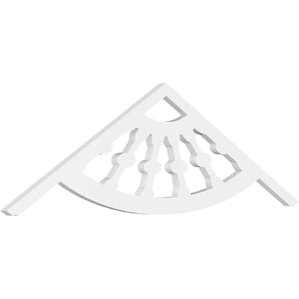 Pitch Classic Wagon Wheel Architectural Grade PVC Gable Pediment, 48"W x 14"H x 1"P (7/12)