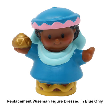 Fisher-Price Replacement Part for Collectible Little People Christmas Nativity Playset 77620 - Replacement Wiseman Figure Dressed in Blue Carrying a Gift