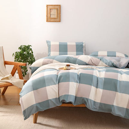 NSNLGSGC Buffalo Plaid Duvet Cover Set Greyish Blu