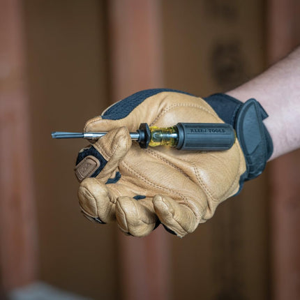 Klein Tools 6013K Slotted Screw-Holding Screwdriver, 3/16-Inch Split-Blade Flat Head Driver, Positive Gripping Action, Cushion Grip Handle