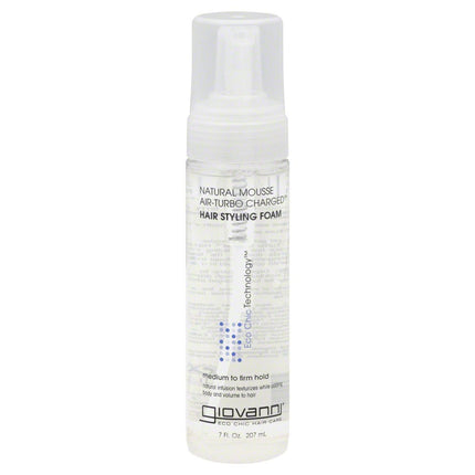 Giovanni Cosmetics Natural Mousse Air-Turbo Charged Hair Styling Foam, 7OZ (Pack of 2)