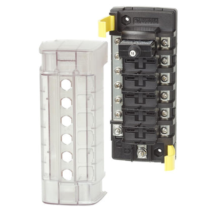 Bloque de disyuntores ST CLB de 6 posiciones Blue Sea Systems 5052 con barra colectora negativa
