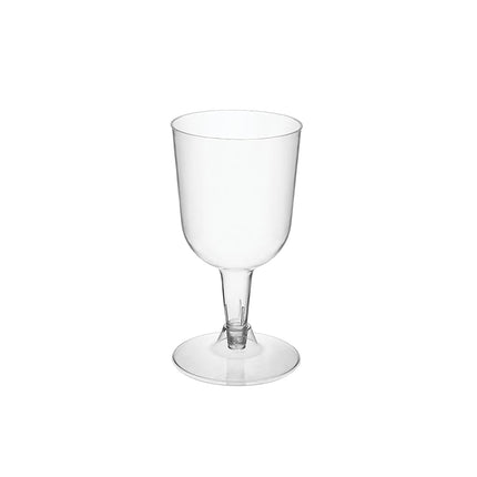 Party Essentials Hard Plastic Two Piece 5.5-Ounce Wine Glasses, Clear, Pack of 20
