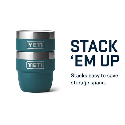 YETI Rambler 4 oz Stackable Cup, Stainless Steel, Vacuum Insulated Espresso/Coffee Cup, 2 Pack, Cape Taupe