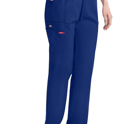 Dickies EDS Signature Women Scrubs Pant Natural Rise Tapered Leg Pull-on 86106, Galaxy Blue, M Petite