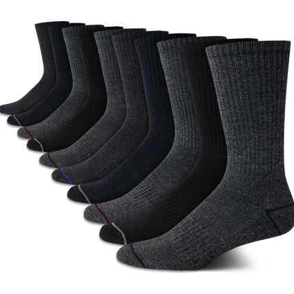 Nautica Men's Socks - Lightweight Comfort Crew Socks (10 Pack), Black/Gray, 6-12.5