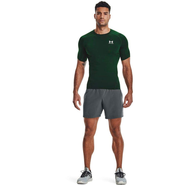 Under Armour Men's Armour HeatGear Compression Short-Sleeve T-Shirt, Forest Green (301)/White, Small Tall