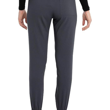 CHEROKEE Women's Mid Rise Tapered Leg Jogger Scrubs Pant, Pewter, XXL Plus