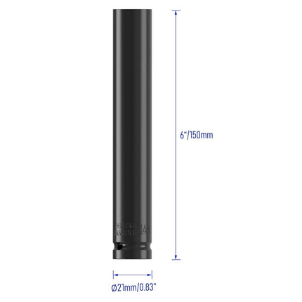 FOCMKEAS 1/2" Drive 14mm(9/16") Socket Accessory Set, 6 Inch Length