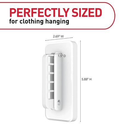 Colgador de ropa plegable Command, soporta hasta 5 perchas 7.5 lb, 1.5 lb por peldaño, 1 gancho con 5 peldaños, 3 tiras, organizador de armario, organización del hogar