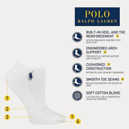 POLO RALPH LAUREN Women's Performance Cotton Low Cut Socks (6-Pack)