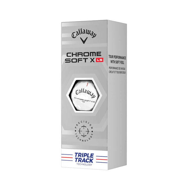 Callaway Golf Chrome Soft X LS Golf Balls (2022 edition),White,Triple Track