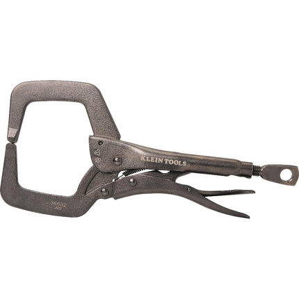 Klein Tools 38632 C-Clamp Locking Pliers with Standard Jaws, Intuitive Thumb Knob, Adjustable Clamp for Home, Shop, Woodworking, 11-Inch