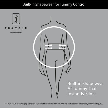 PGA TOUR Women's Pull-on Golf Pant with Tummy Control (Size X-Small-5X), Caviar, 4X-Large Plus