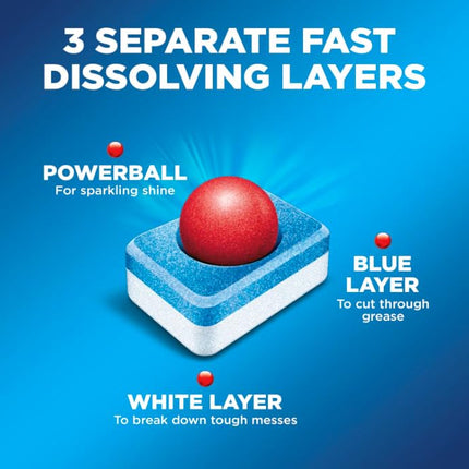 All In 1, Dishwasher Detergent - Powerball - Dishwashing Tablets - Dish Tabs, Fresh Scent, 94 Count Each . 1 Pack- 94 Count