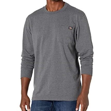 Dickies Big and Tall Men's Long Sleeve Heavyweight Crew Neck, Charcoal Gray Heather, 5X-Large