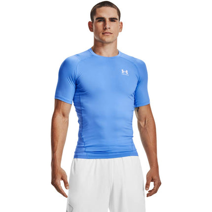 Camiseta de manga corta de compresión Armour HeatGear para hombre de Under Armour, azul Carolina (475)/blanco, extrapequeña
