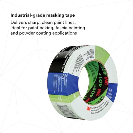 TapeCase 401 Plus 2" X 60yd High Performance Masking Tape-Converted from 3M 401 Plus /233 Plus, 2" X 60 Yards Roll, Crepe Paper, Green