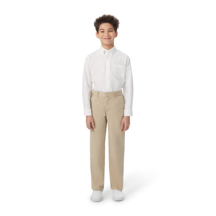 Pantalon en twill coupe décontractée French Toast pour garçon avec taille ajustable, gris, 12