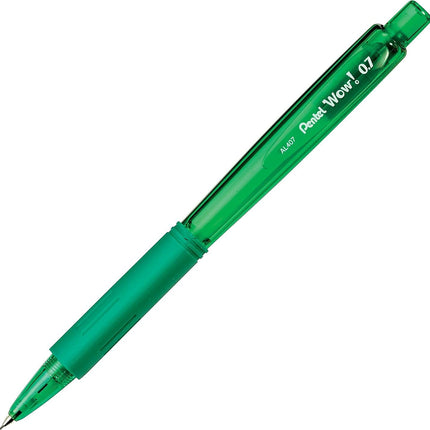 Pentel 0.7mm Wow Mechanical Pencil with Green Barrel, Box of 12 (AL407D)