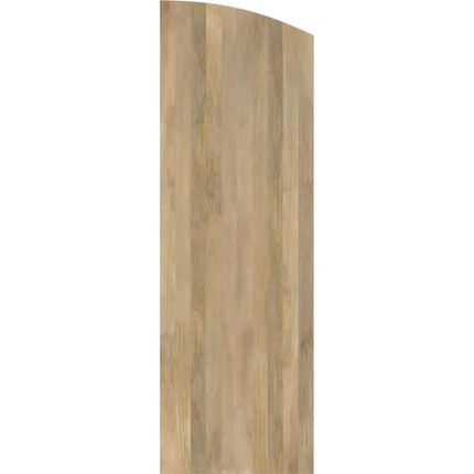 Ekena Millwork ARW101BE518X51UNH Americraft Five 2 Exterior Real Wood Joined Board-n-Batten Shutters w/Elliptical Top (Per Pair), 17 1/2"W x 51"H, Unfinished