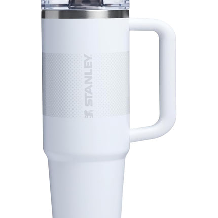 Vaso Stanley Quencher ProTour Flip Straw con tapa a prueba de fugas 30 oz | Popote incorporado y asa | Compatible con portavasos para viajes | Vaso térmico de acero inoxidable | Sin BPA | Frost Fade