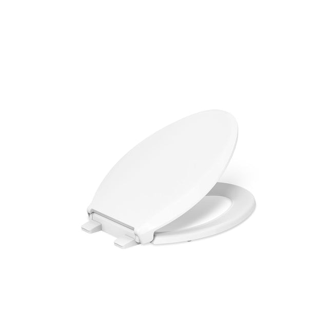 Kohler 4636-RL-0 Cachet ReadyLatch Elongated Toilet Seat, Quiet-Close Lid and Seat, Countoured Seat, Grip-Tight Bumpers and Installation Hardware, White, 18.04" L x 14.18" W