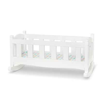 Melissa & Doug Mine to Love Wooden Play Cradle for Dolls, Stuffed Animals - White (10.2�H x 18.8�W x 20.7�L Assembled)