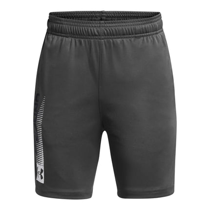 Under Armour Boys' Tech Wordmark Shorts, (025) Castlerock / / White, Large