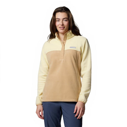 Columbia Women's Benton Springs Half Snap Pull Over Ii, Canoe/Lemon Wash, 1x