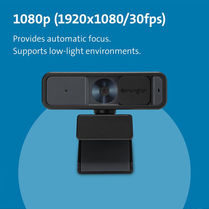 Kensington W2000 1080p Auto Focus Webcam, USB Powered, Built-In Noise Reduction Microphone, HD Quality Narrow Angle Zoom Lens, PC Camera for Broadcasting or Video Conferencing (K81176WW)