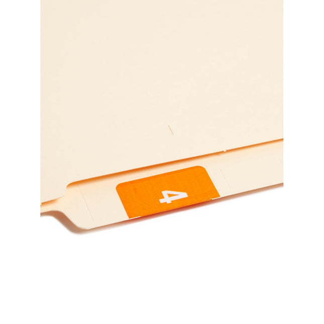 Etiquetas numéricas codificadas por color Smead DCC Naranja - Número 4 - etiquetas autoadhesivas
