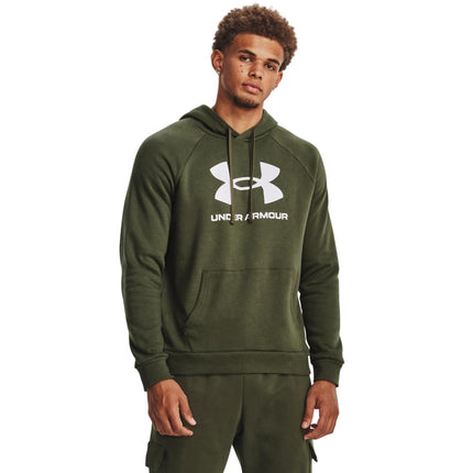 Under Armour Mens Rival Fleece Logo Hoodie Green M