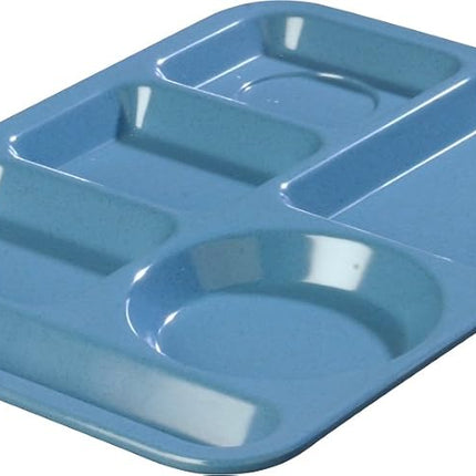 Carlisle 4398192 Left-Hand Heavy Weight 6-Compartment Cafeteria/Fast Food Tray, 10" x 14", Sandshade
