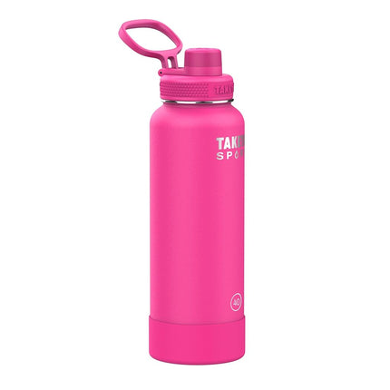 Bouteille Takeya 885395520223 TK Sport en acier inoxydable isotherme, couvercle bec verseur 2.0 Rose Sweep 40oz
