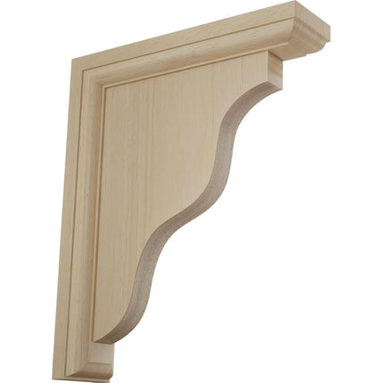 Ekena BKT02X09X11HARW 2 1/4" W x 9" D x 11" H Hamilton Traditional Bracket, Rubberwood, Rubber Wood