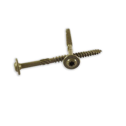 B&C Eagle WoodPro Fasteners ST38X10-25PC Vis à bois d'extérieur à tête ronde avec rondelle, 3/8 pouce par 10 pouces de longueur, paquet de 25